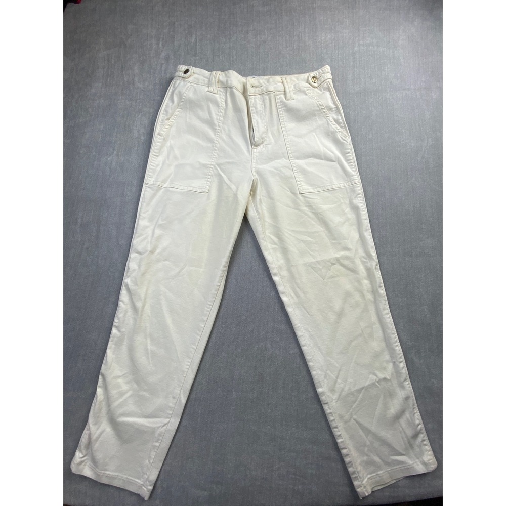 Pistola Ecru White Utility Patch Pocket Straight Leg Pants Q6737TLS-ECU Size 30